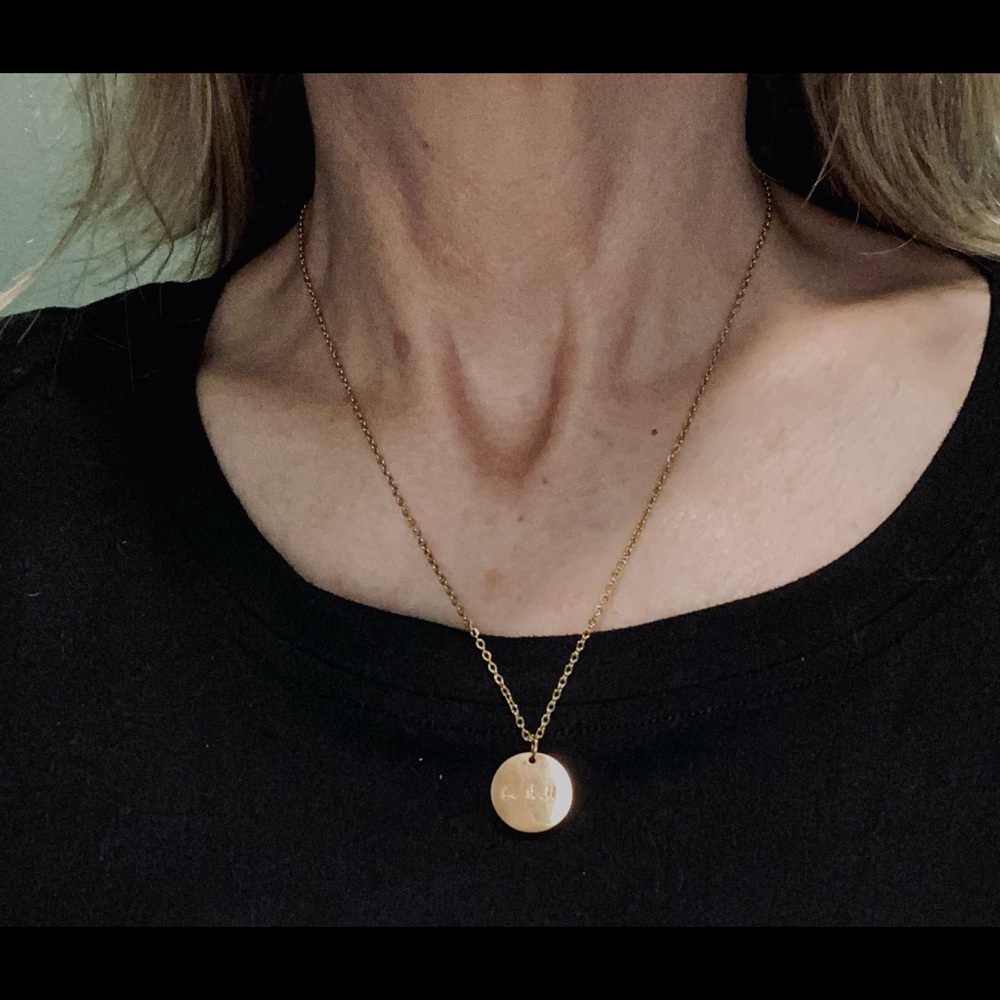 NWT Stainless steel gold plated necklace with charm